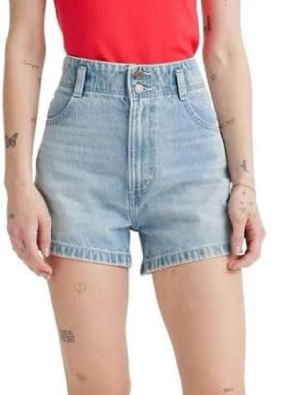 Levi's Women's High Waist Mom Short Contrast Stitch Size 28